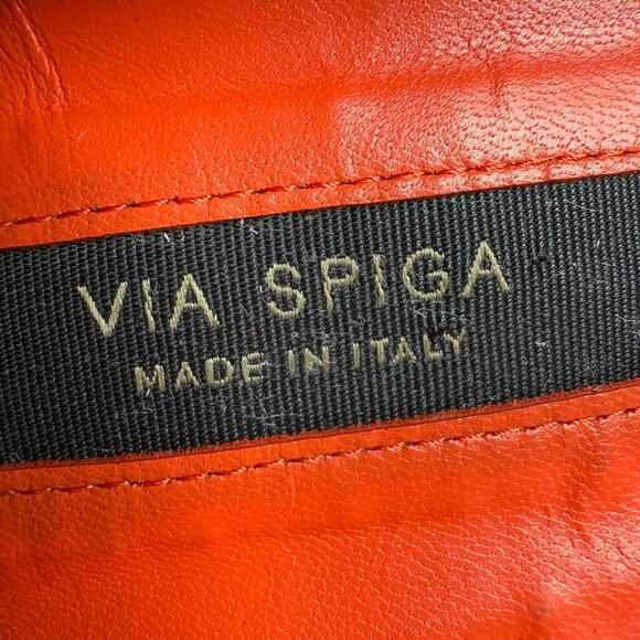 VIA SPIGA Italy Women's 7 Nikole Suede Leather Pointed Toe Pump Heels Orange Red - Picture 3 of 12